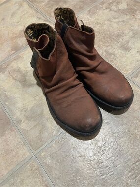 Fly London Women’s Brown Zip up Leather Ankle Boots